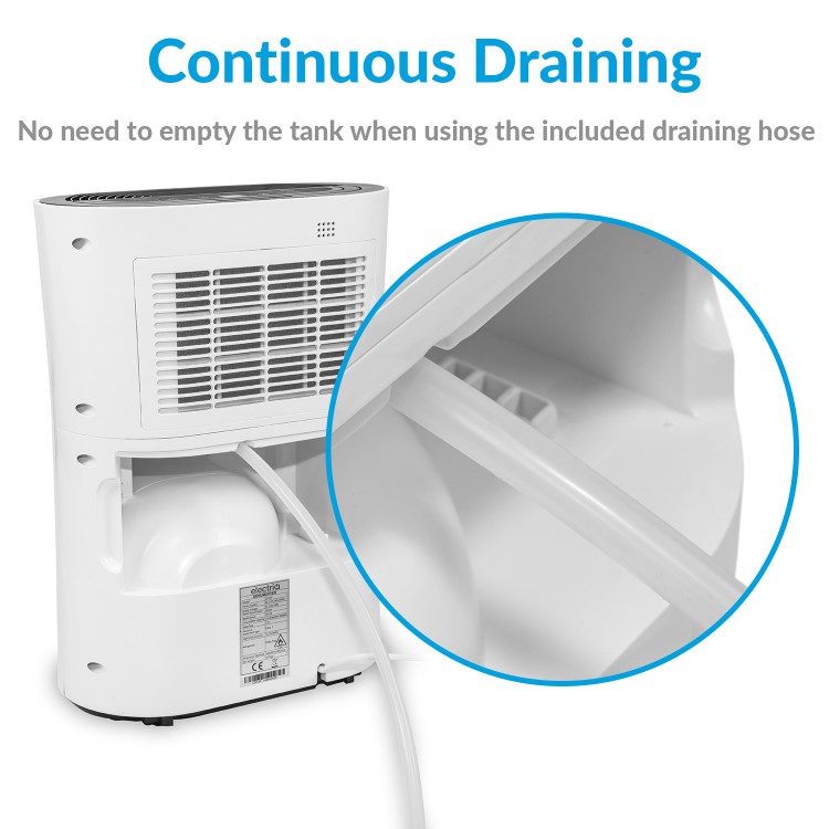 GRADE A2 - electriQ 12 Litre Dehumidifier for 3 bed house with Digital Humidistat and Air Purifier