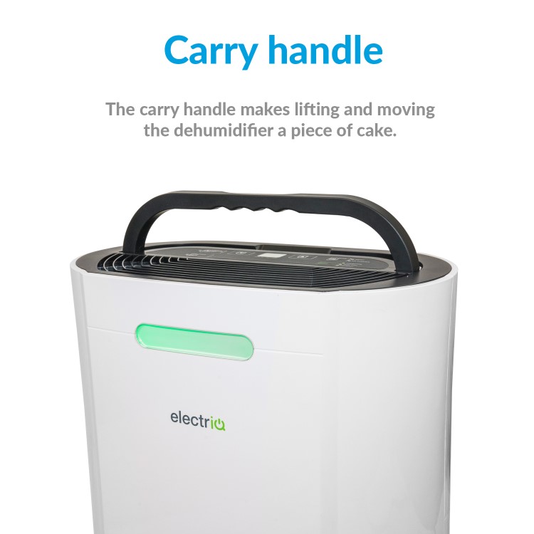 GRADE A2 - electriQ 12 Litre Dehumidifier for 3 bed house with Digital Humidistat and Air Purifier