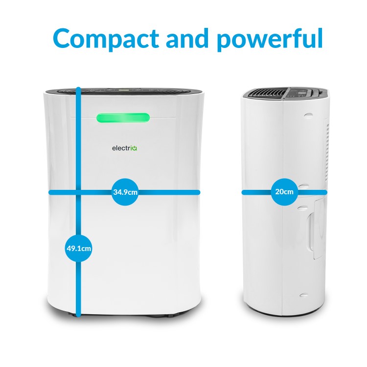 GRADE A2 - electriQ 12 Litre Dehumidifier for 3 bed house with Digital Humidistat and Air Purifier