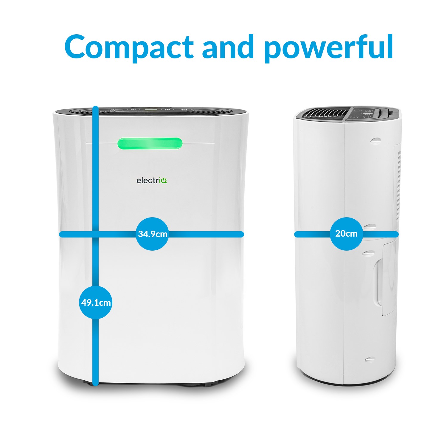 GRADE A2 electriQ 12 Litre Dehumidifier for 3 bed house with Digital Humidistat and Air GRADE A2 electriQ 12 Litre Dehumidifier for 3 bed house with Digital Humidistat and Air