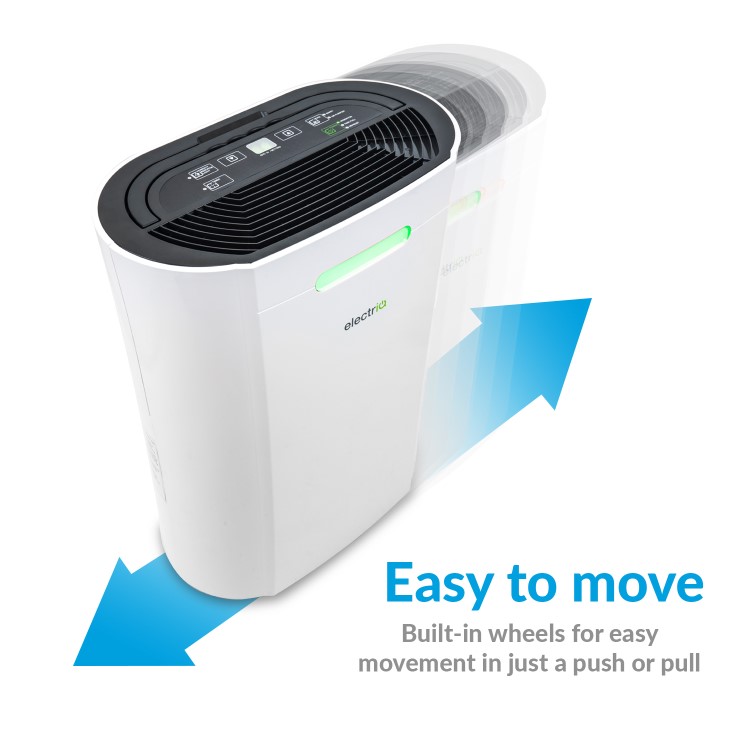 GRADE A2 - electriQ 12 Litre Dehumidifier for 3 bed house with Digital Humidistat and Air Purifier