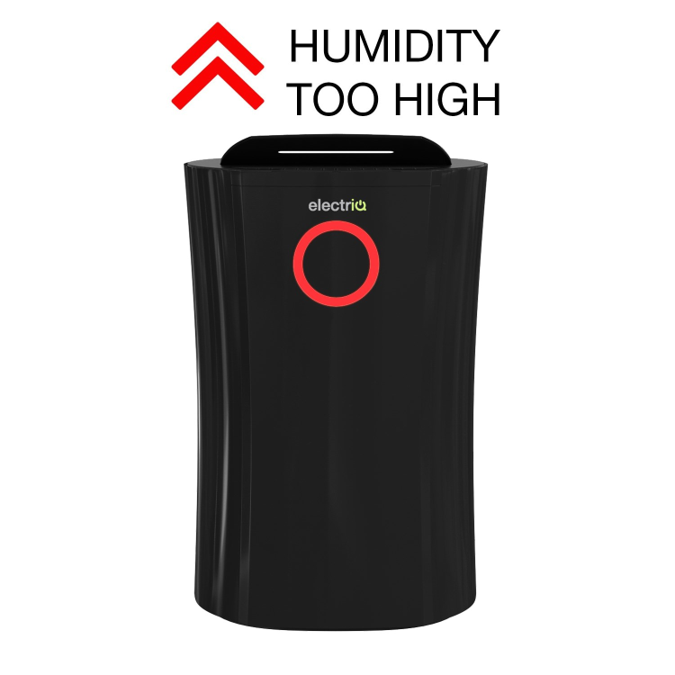 GRADE A2 - electriQ 20L Low Energy Premium Black Dehumidifier for 2 to 5 bed houses