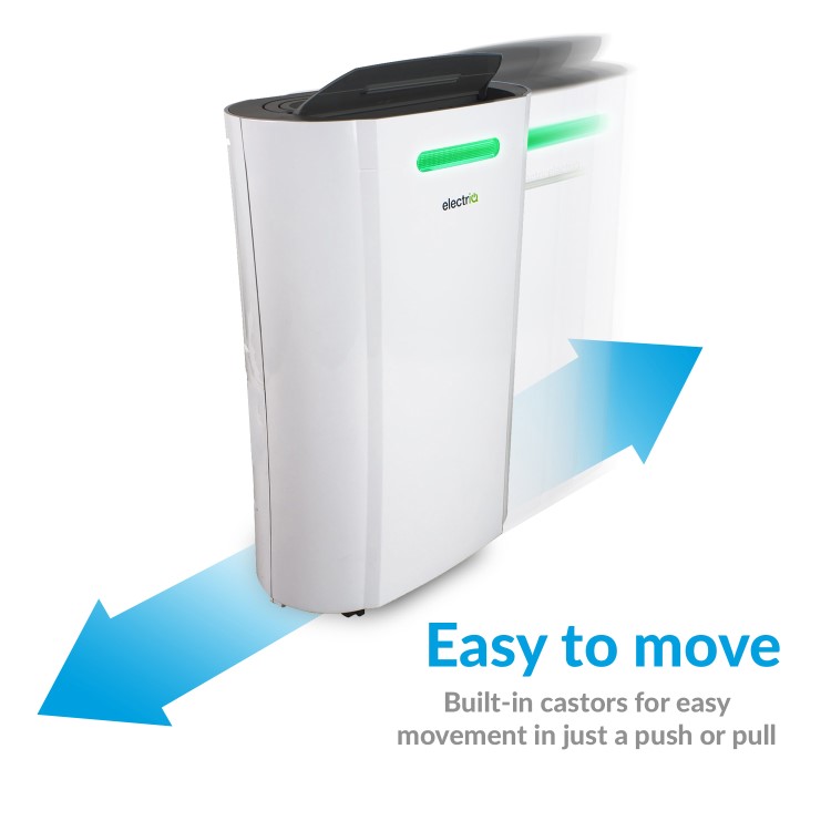 GRADE A2 - electriQ CD12LE PRO 12L Low Energy Smart App WIFI Dehumidifier for up to 3 bed house with Plasma Air Purifier 