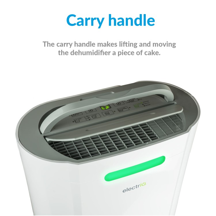 GRADE A2 - electriQ CD12LE PRO 12L Low Energy Smart App WIFI Dehumidifier for up to 3 bed house with Plasma Air Purifier 