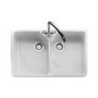 GRADE A1 - Rangemaster Double bowl 800x490 2.0 Bowl Ceramic Sink White