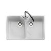 GRADE A1 - Box Opened Rangemaster Double Bowl White Ceramic Kitchen Sink
