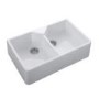 GRADE A1 - Rangemaster Double bowl 800x490 2.0 Bowl Ceramic Sink White
