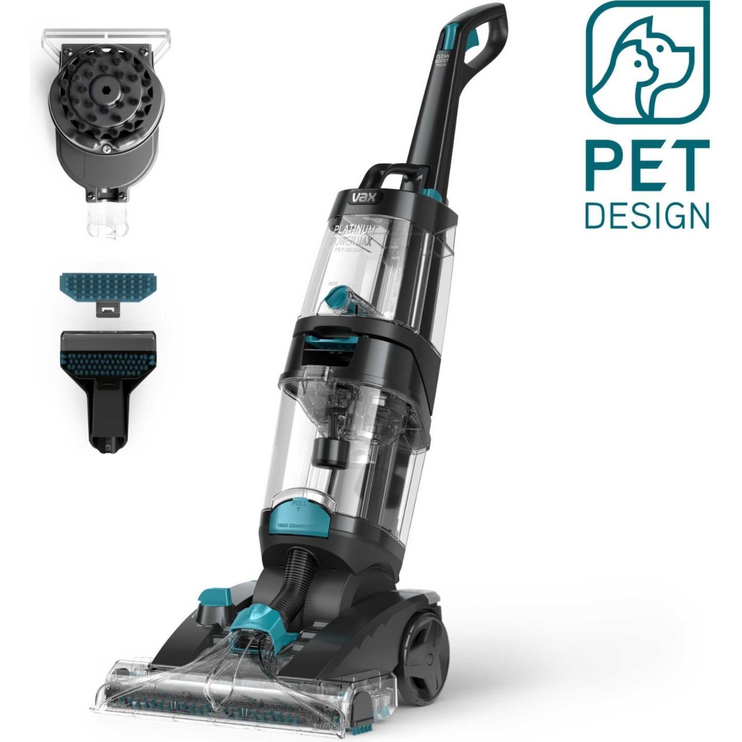 VAX CDCW-PMXP Platinum Power Max Pet Carpet Cleaner Deep Cleaning for Homes with Pets Black & Teal