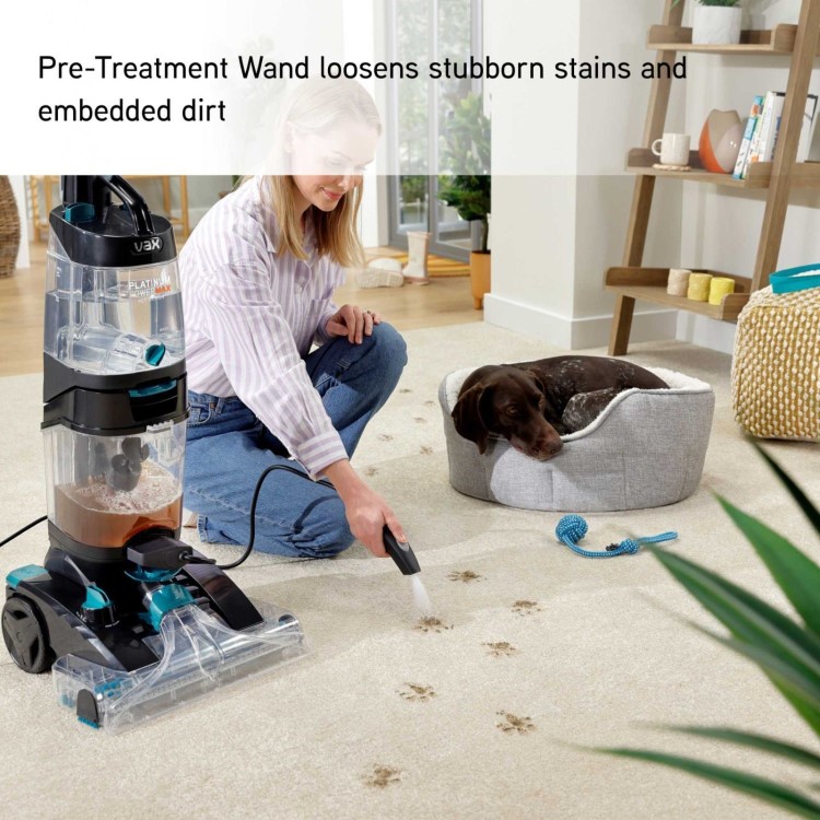 VAX CDCW-PMXP Platinum Power Max Pet Carpet Cleaner – Deep Cleaning for Homes with Pets Black & Teal