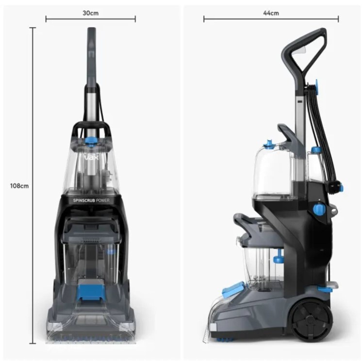 Refurbished Vax SpinScrub Power Carpet Washer - Grey and Blue