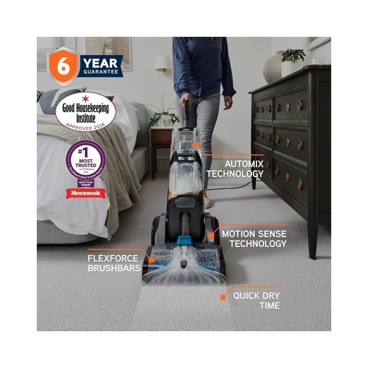 Vax Platinum SmartWash CDCW-SWXS Carpet Cleaner – Powerful Carpet & Upholstery Cleaner Charcoal & Blue