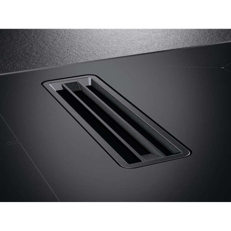 Refurbished AEG CDE84543FB 83cm 4 Zone Venting Induction Hob With Double Bridge Zones Duct Out Only Black