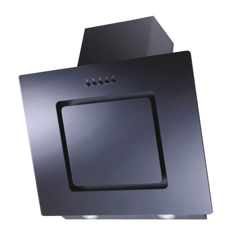 Candy 60cm Angled Glass Cooker Hood - Black