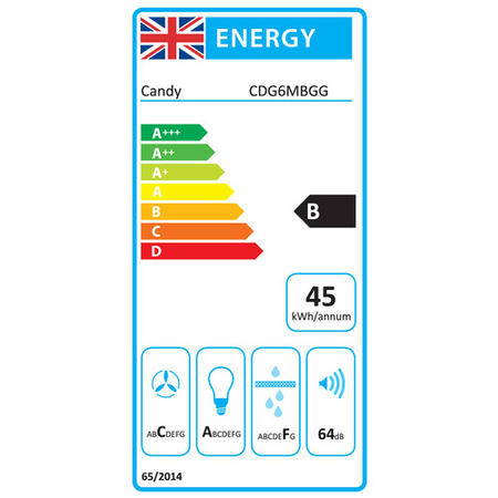 Candy 60cm Angled Glass Cooker Hood - Black