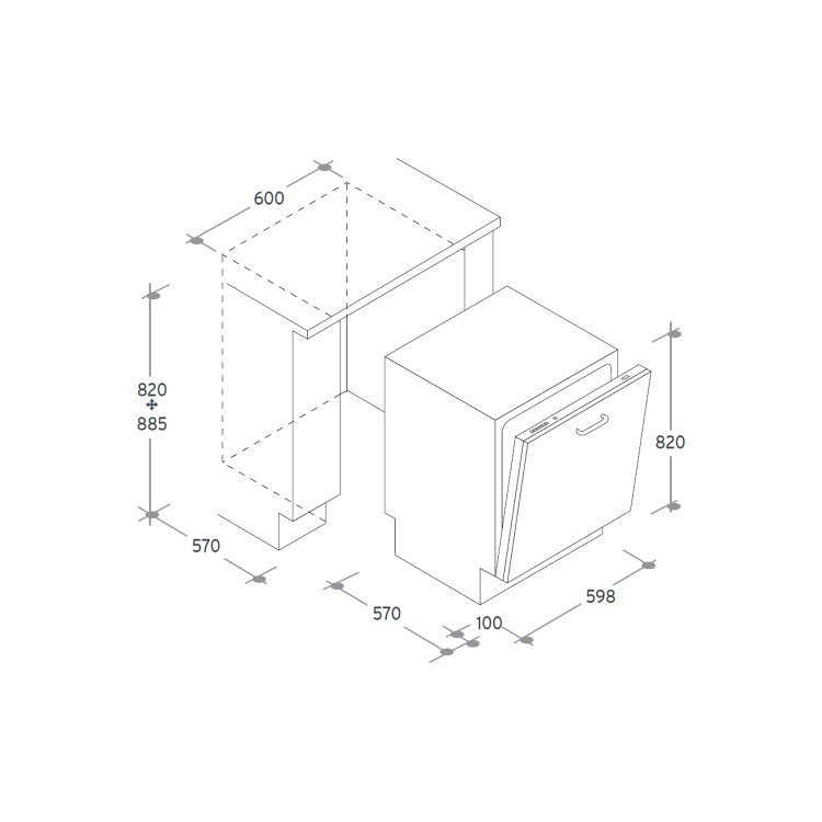 Candy CDI1LS38B-80 13 Place Fully Integrated Dishwasher