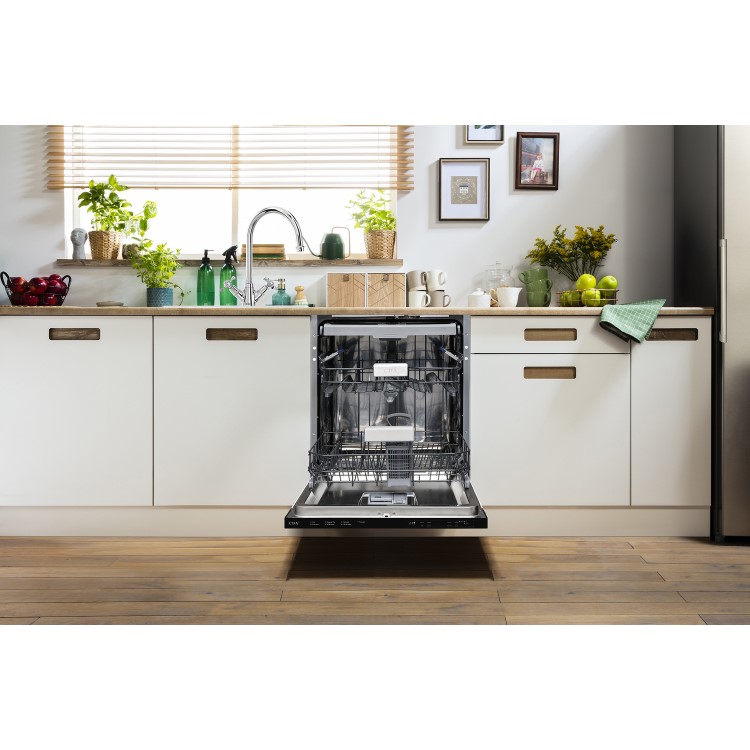 CDA Integrated Dishwasher - AquaZone technology, Black control panel