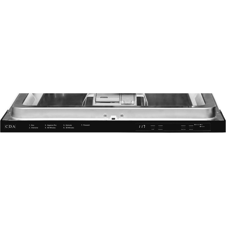CDA Integrated Dishwasher - AquaZone technology, Black control panel