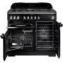 Rangemaster 95960 Classic Deluxe 100cm Electric Range Cooker with Induction Hob in Latte and Chrome