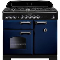 Rangemaster 113830 Classic Deluxe 100 cm Dual Fuel Range Cooker - Blue Chrome