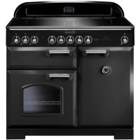 Rangemaster Classic Deluxe 100cm Induction Range Cooker - Black and Chrome