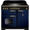 Rangemaster 114020 Classic Deluxe 100cm Electric Range Cooker With Induction Hob - Blue Brass