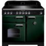 Rangemaster 113990 Classic Deluxe 100cm Electric Range Cooker With Induction Hob - Green Chrome