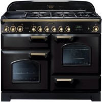 Rangemaster CDL110DFFBLB Classic Deluxe 110cm Dual Fuel Range Cooker - Black & Brass