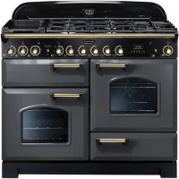 Rangemaster Classic Deluxe 110cm Dual Fuel Range Cooker - Slate Grey & Brass
