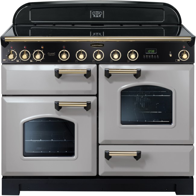 Rangemaster 114560 Classic Deluxe 110cm Electric Range Cooker With Induction Hob - Royal Pearl Brass