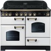 Rangemaster 113120 Classic Deluxe 110cm Electric Range Cooker With Induction Hob - White Brass