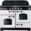 Rangemaster 113110 Classic Deluxe 110cm Electric Range Cooker With Induction Hob - White Chrome