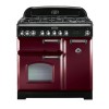 Rangemaster CDL90DFFCYC Classic Deluxe 90cm Dual Fuel Range Cooker - Cranberry &amp; Chrome 