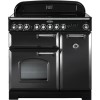 Rangemaster Classic Deluxe 90cm Electric Range Cooker - Black and Chrome