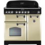 Rangemaster 81640 Classic Deluxe Ceramic 90cm Electric Range Cooker - Cream With Chrome Trim