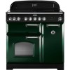 Rangemaster 114230 Classic Deluxe 90cm Electric Range Cooker With Ceramic Hob - Green Chrome