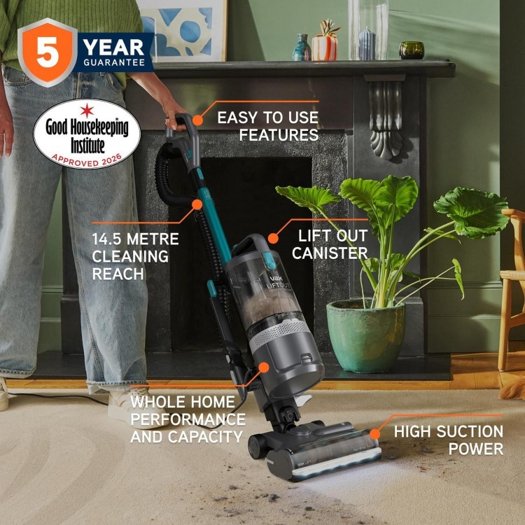 Vax CDUP-LORP LiftOut Reach Pet Upright Vacuum Cleaner – Powerful Pet Hair Vacuum for Carpets Stairs & Hard Floors