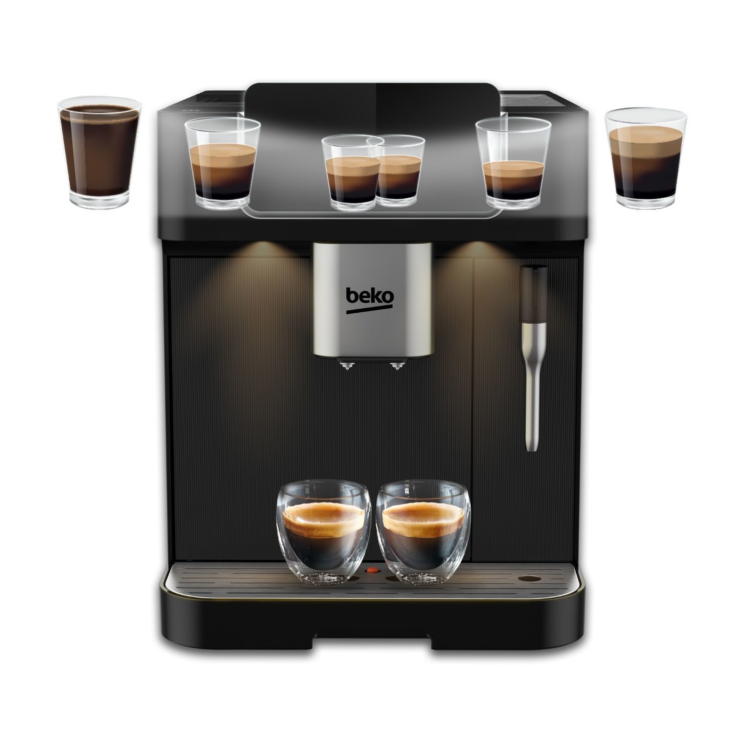 Beko CEG7302B CaffeExperto Bean-to-Cup Coffee Machine Black Milk Frother & Touch Display Beko CEG7302B CaffeExperto Bean-to-Cup Coffee Machine Black Milk Frother & Touch Display