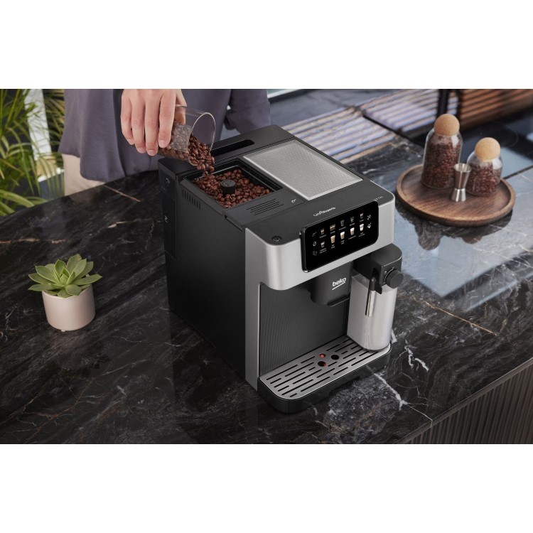 Refurbished Beko CaffeExperto Automatic Bean to Cup Coffee Machine with Milk Frother Stainless Steel