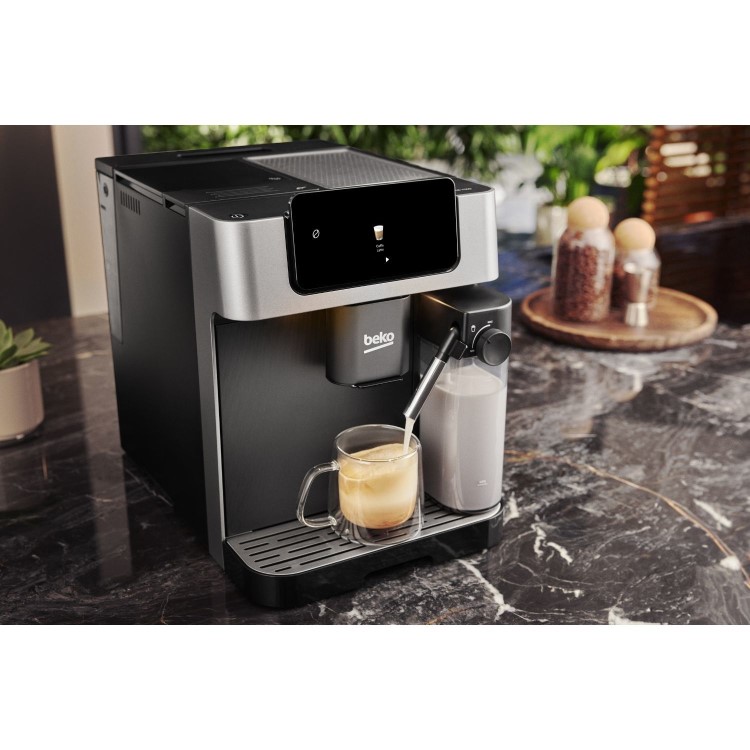 Refurbished Beko CaffeExperto Automatic Bean to Cup Coffee Machine with Milk Frother Stainless Steel