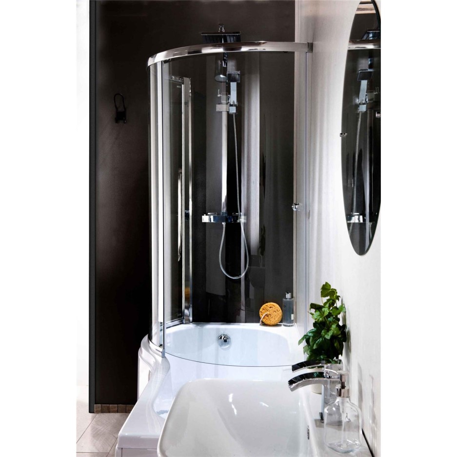 Curved Bath Shower Screen Left Hand Orbital CEL006LH Appliances Direct