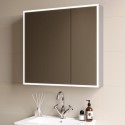 CELC750 Double Door Chrome Bathroom Mirror Cabinet with Lights & Shaver Socket 750 x 700mm - Celeste