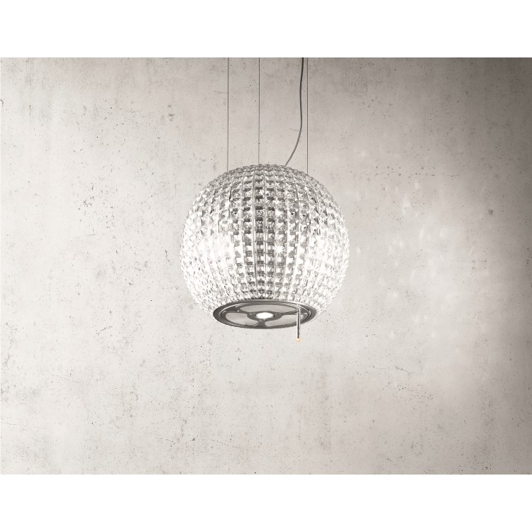 Elica CELESTIAL Designer 470mm Ceiling Mounted Island Cooker Hood Glass and Stainless Steel