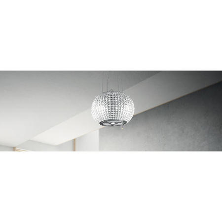 Elica CELESTIAL Designer 470mm Ceiling Mounted Island Cooker Hood Glass and Stainless Steel