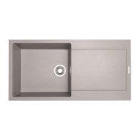 Single Bowl Inset Grey Composite Kitchen Sink with Reversible Drainer - Essence