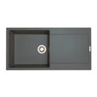 1 Bowl Inset Black Granite Kitchen Sink with Reversible Drainer - Essence 
