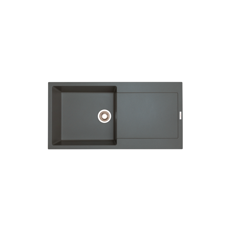 1 Bowl Inset Black Granite Kitchen Sink with Reversible Drainer - Essence 
