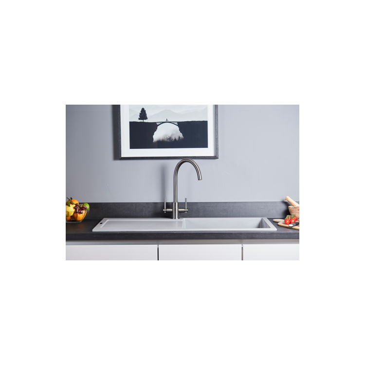 Single Bowl Inset Grey Granite Kitchen Sink 1000mm - Essence