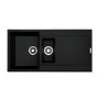 1.5 Bowl Inset Black Granite Kitchen Sink with Reversible Drainer - Essence