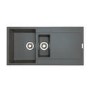 1.5 Bowl Inset Black Granite Kitchen Sink with Reversible Drainer - Essence
