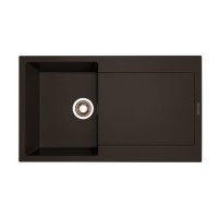 1 Bowl Inset Black Granite Kitchen Sink with Reversible Drainer - Essence Amelia